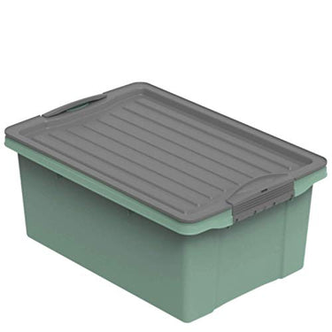 Rotho Compact storage box 70l with lid and wheels, plastic (recycled PP) BPA-free, cappuccino/anthracite, A3/70l (57.0 x 39.5 x 43.5 cm) on sale